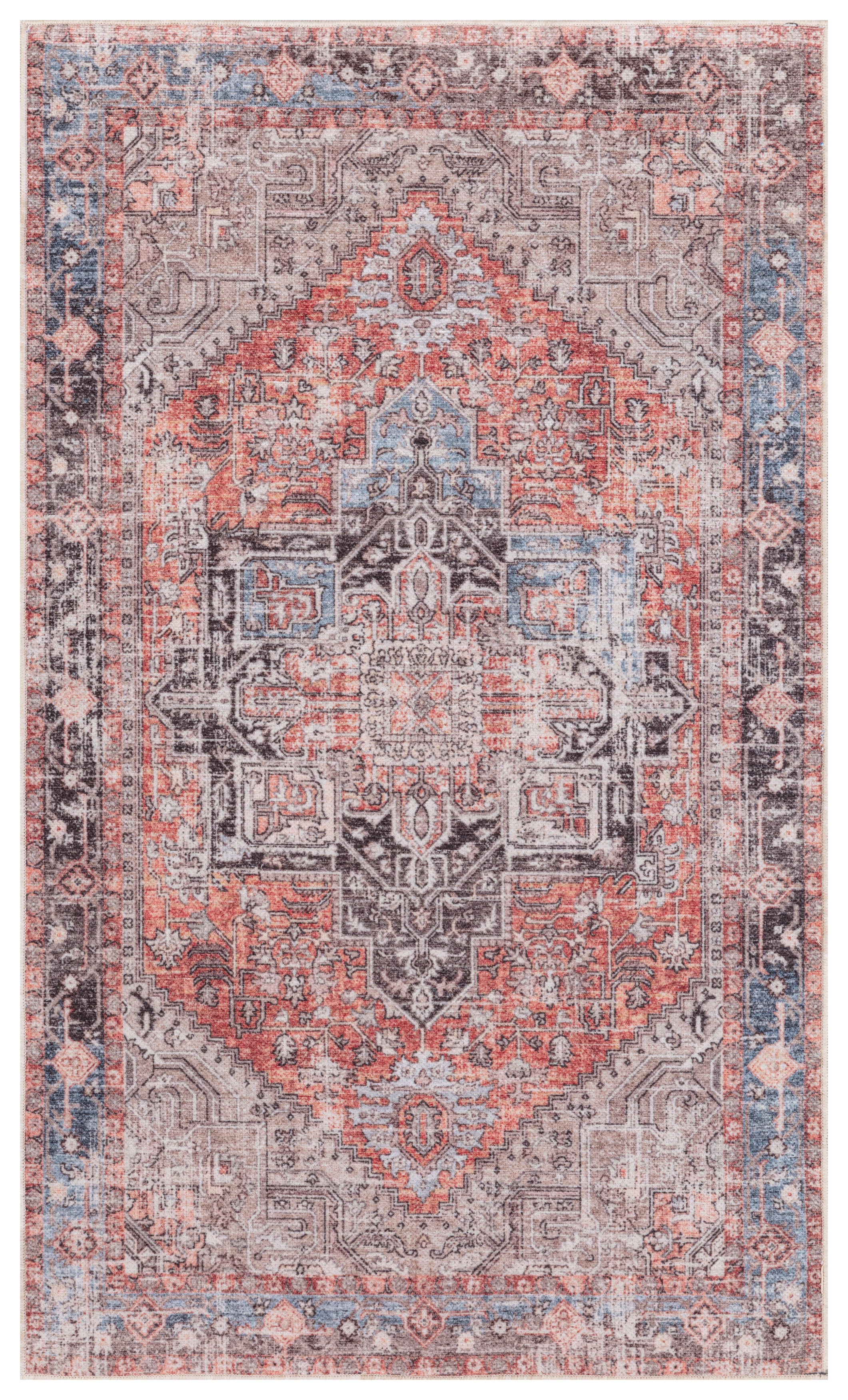 Imperial Brick Red Luxurious Washable Rug