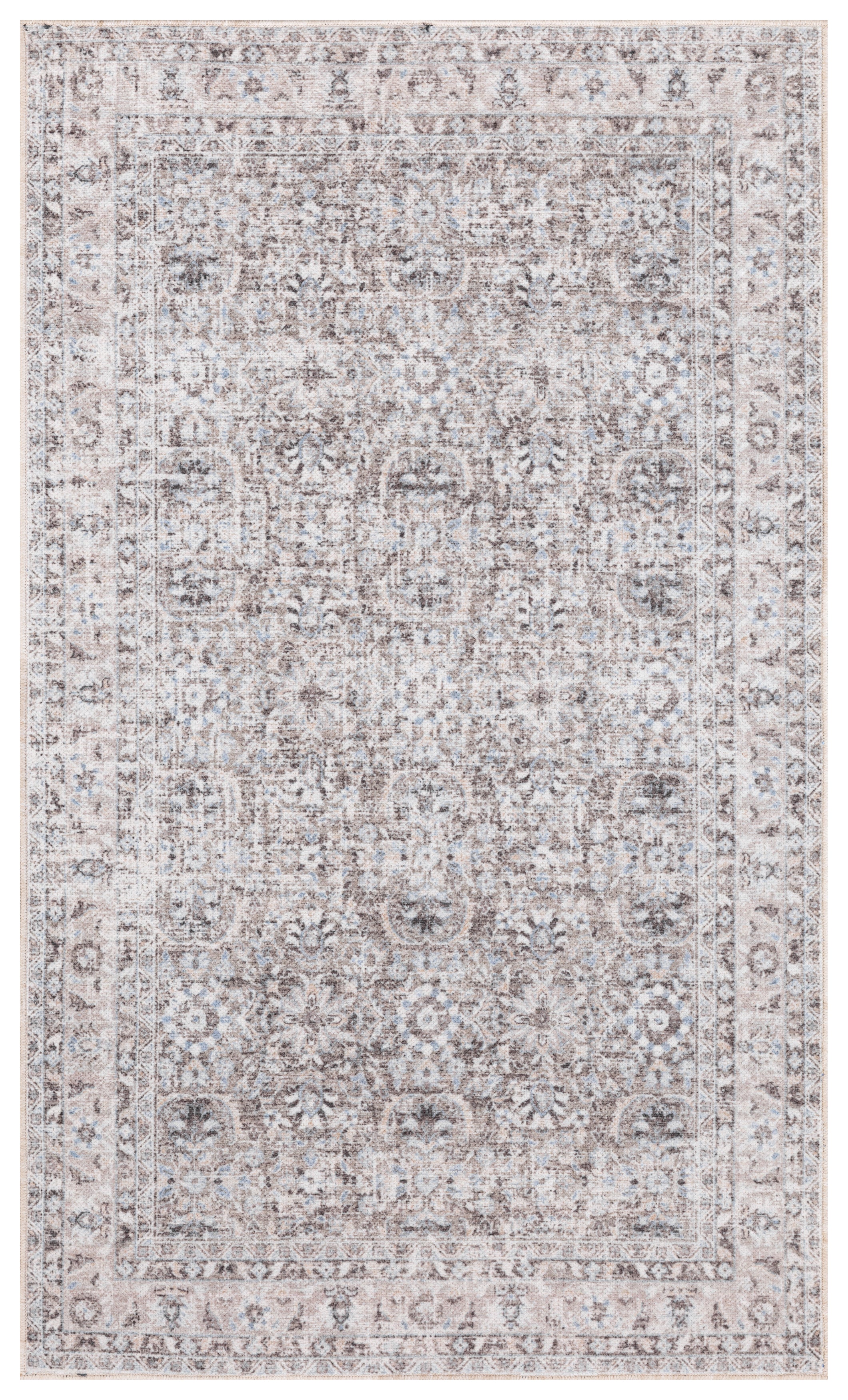 Enchanted Gray Dotted Mystic Washable Rug