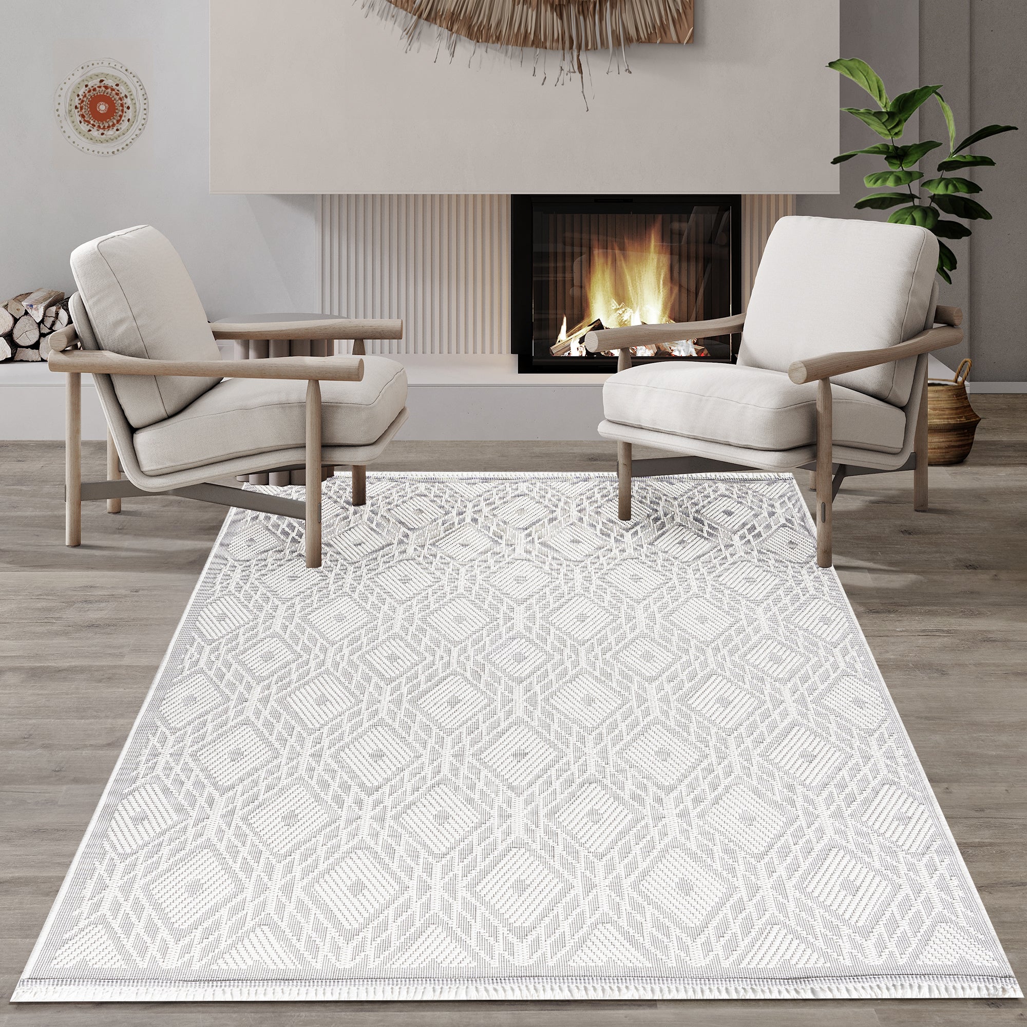 Glacial Iceberg Woven Washable Rug