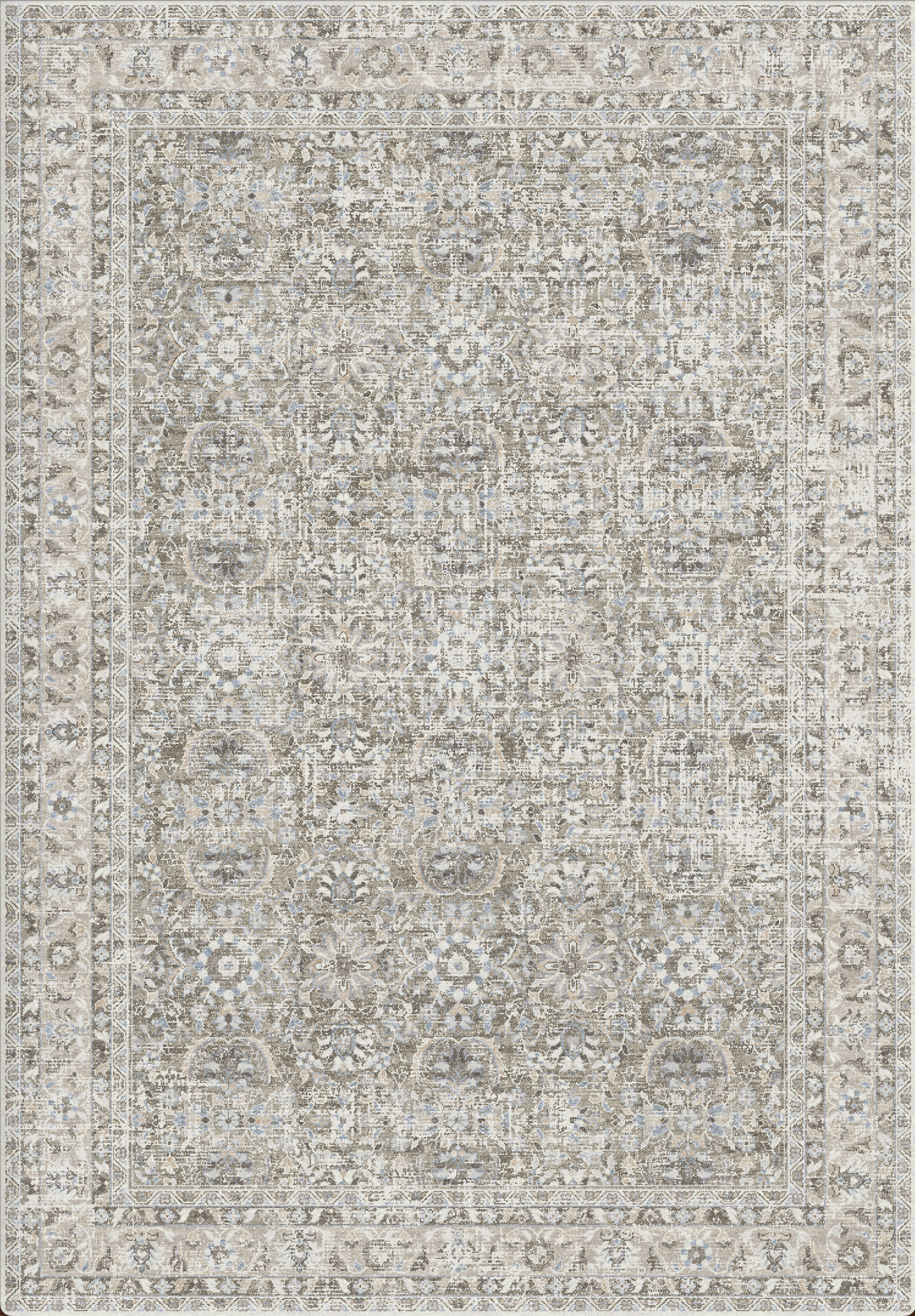 Enchanted Gray Dotted Mystic Washable Rug