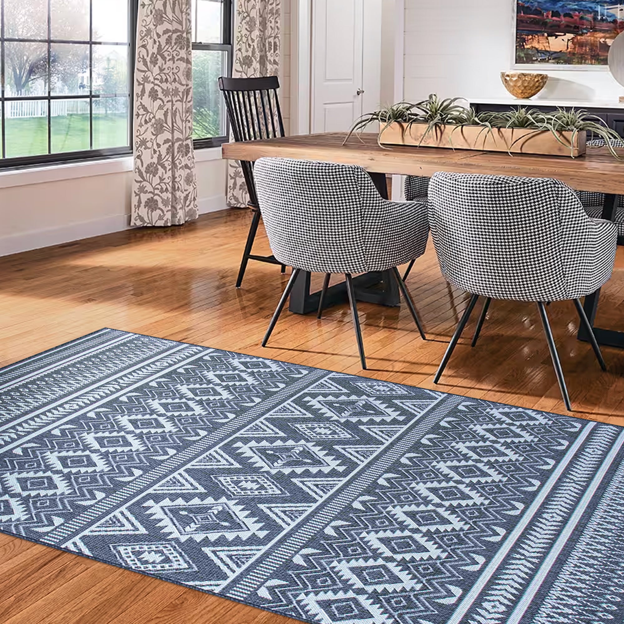 Charcoal Frost - Machine-Washable Indoor/Outdoor Rug